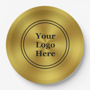 Moderne Faux Gold Uw Logo hier Papieren Bordje