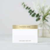 Moderne Faux Gold White Elegante minimalistische S Visitekaartje (Staand voorkant)