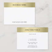 Moderne Faux Gold White Elegante minimalistische S Visitekaartje (Voorkant / Achterkant)
