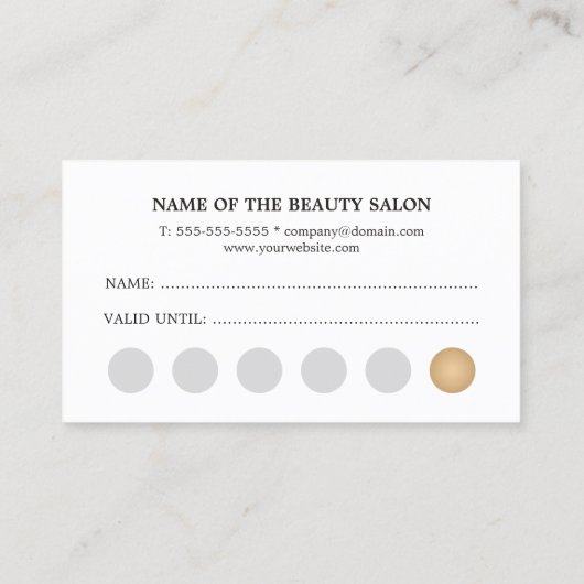 Moderne Faux Gold White Stripes Beauty Loyalty-Kaa Klantenkaartje (Achterkant)