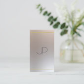 Moderne Faux Goud Zilver Monogram Professional Visitekaartje (Staand voorkant)