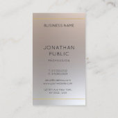 Moderne Faux Goud Zilver Monogram Professional Visitekaartje (Achterkant)