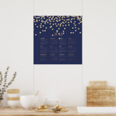 Moderne Faux  Gouden Diamanten 2018 Agenda Poster (Keuken)