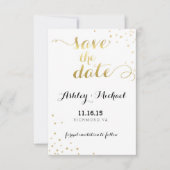 Moderne Faux Gouden Folie Glamour Save De Datum The Date (Voorkant)