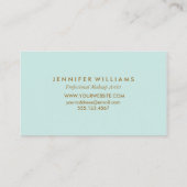 Moderne Faux Gouden Folie Mint Monogram Visitekaartje (Achterkant)