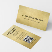 Moderne Faux Gouden Folie QR Code Visitekaartje