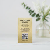 Moderne Faux Gouden Folie QR Code Visitekaartje (Staand voorkant)