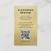 Moderne Faux Gouden Folie QR Code Visitekaartje (Voorkant)