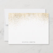 Moderne faux gouden glitter gepersonaliseerde brie notitiekaartje (Voorkant)