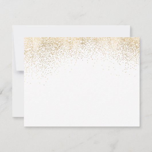 Moderne faux gouden glitter gepersonaliseerde brie notitiekaartje (Achterkant)
