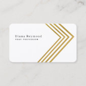 Moderne Faux Gouden Hoek Stripes Wit Visitekaartje (Voorkant)