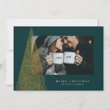 Moderne faux gouden kerstboom één foto