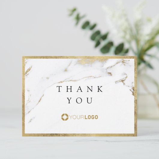 Moderne faux gouden luxe business bedankt (Staand voorkant)