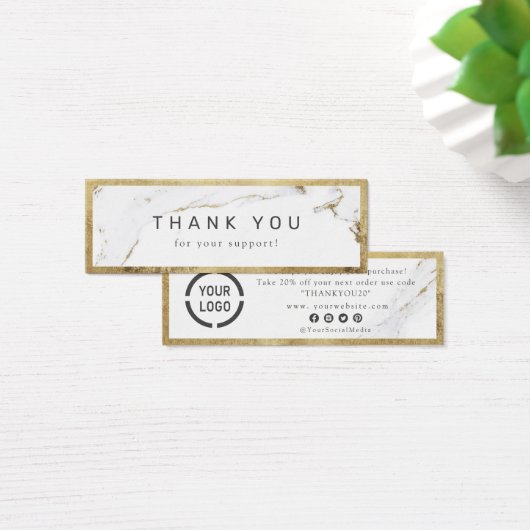 Moderne faux gouden luxe business bedankt mini visitekaartjes (Bureau)