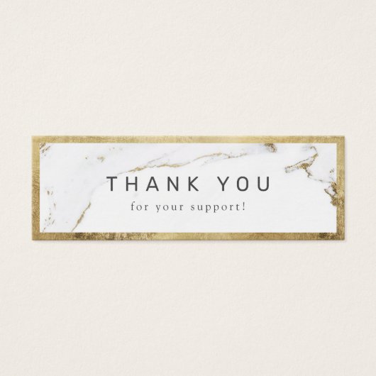 Moderne faux gouden luxe business bedankt mini visitekaartjes (Voorkant)