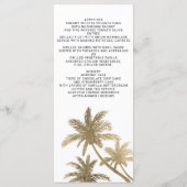 Moderne faux gouden palmbomen elegante bruiloft me menu (Achterkant)