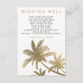 Moderne faux gouden palmbomen wensend goed bruilof informatiekaartje (Voorkant)