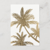 Moderne faux gouden palmbomen wensend goed bruilof informatiekaartje (Achterkant)