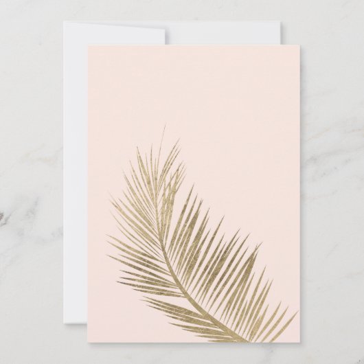 Moderne faux gouden palmboom elegant roze Sweet 16 Kaart (Achterkant)