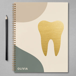 Moderne Faux Gouden Tand Gepersonaliseerd Notitieboek