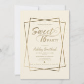 Moderne faux gouden typografie ivoor Sweet 16 Kaart (Voorkant)