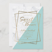 Moderne faux goudtipografie marmer blauwgroen Swee Kaart (Voorkant)