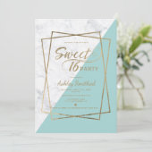 Moderne faux goudtipografie marmer blauwgroen Swee Kaart (Staand voorkant)