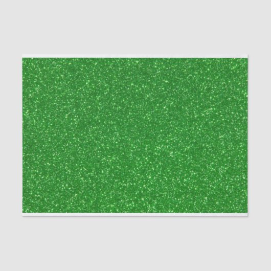 Moderne Faux Green Glitter Lux Tissue Paper Tissuepapier (Voorkant)