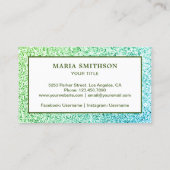 Moderne Faux Green Glitter Tropische Ananas Visitekaartje (Achterkant)