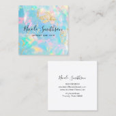 Moderne faux holografische opaal vierkante visitekaartje (Voorkant / Achterkant)