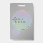 Moderne Faux Holographic Rainbow-cirkels Badge (Achterkant)