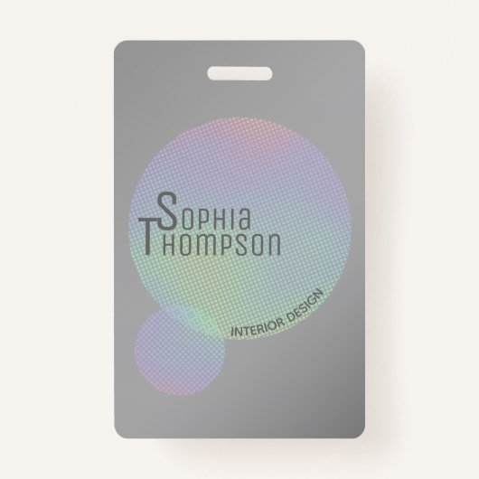 Moderne Faux Holographic Rainbow-cirkels Badge (Voorkant)