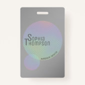 Moderne Faux Holographic Rainbow-cirkels Badge (Achterkant)