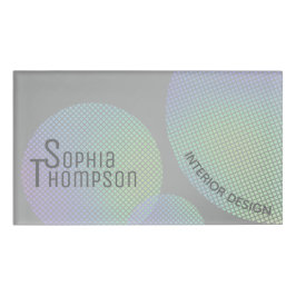 Moderne Faux Holographic Rainbow-cirkels Naambadge