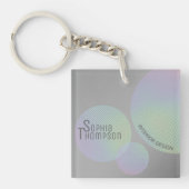Moderne Faux Holographic Rainbow-cirkels Sleutelhanger (Voorkant)