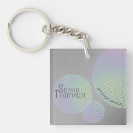 Moderne Faux Holographic Rainbow-cirkels Sleutelhanger