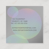 Moderne Faux Holographic Rainbow-cirkels Vierkante Visitekaartje (Achterkant)