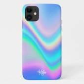 moderne Faux Iridescent met naam Case-Mate iPhone Case (Achterkant)