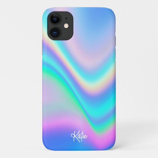  moderne Faux Iridescent met naam Case-Mate iPhone Case (Achterkant)