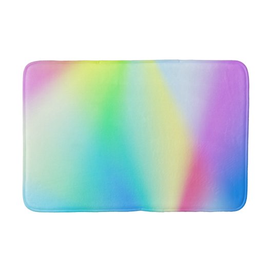 Moderne faux iriserende pastel regenboogkleur badmat (Voorkant)