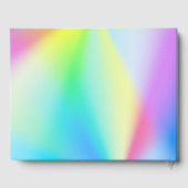 Moderne faux iriserende pastel regenboogkleur gastenboek (Achterkant)