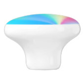 Moderne faux iriserende pastel regenboogkleur keramische knop (Zijkant)