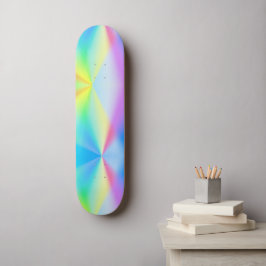 Moderne faux iriserende pastel regenboogkleur persoonlijk skateboard