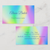 Moderne faux iriserende pastel regenboogkleur visitekaartje (Voorkant / Achterkant)