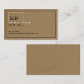 Moderne Faux Kraft Contact-Card Consultant Contactkaartje (Voorkant / Achterkant)