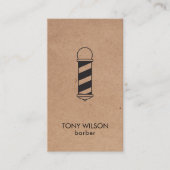 Moderne Faux Kraft Witte QR Code Barber Pool Salon Visitekaartje (Voorkant)