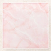 Moderne Faux Marble Roze Moderne Beverage Coaster Glazen Onderzetter (Voorkant)