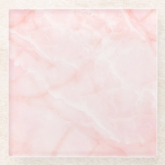 Moderne Faux Marble Roze Moderne Beverage Coaster Glazen Onderzetter (Voorkant)