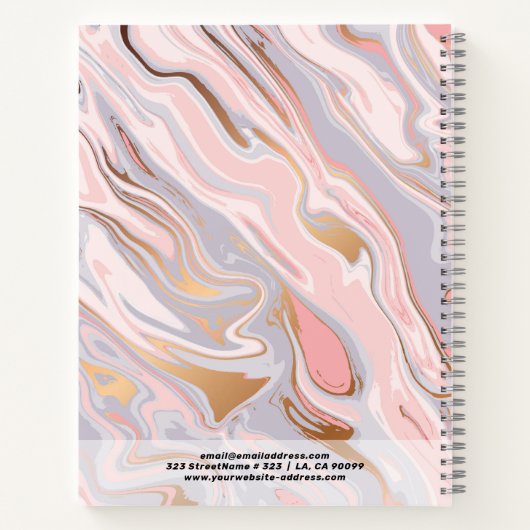 Moderne faux marmer textuur notitieboek (Achterkant)