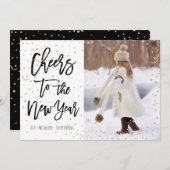 Moderne faux nam de gouden typografie van het feestdagenkaart (Voorkant / Achterkant)